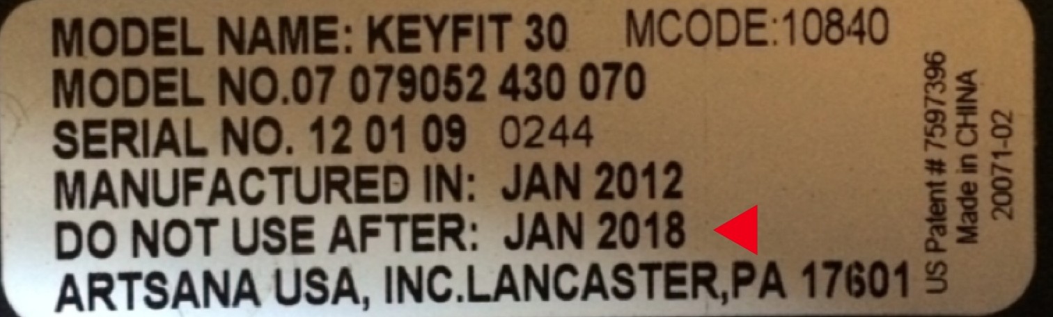 expiration date on car seat label