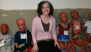 Alisa hanging out with some crash test dummies