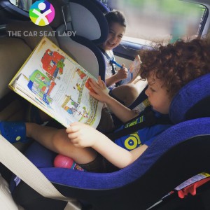 The Car Seat Lady kids - 6y and 3y in Clek Foonf (forward and rear-facing)