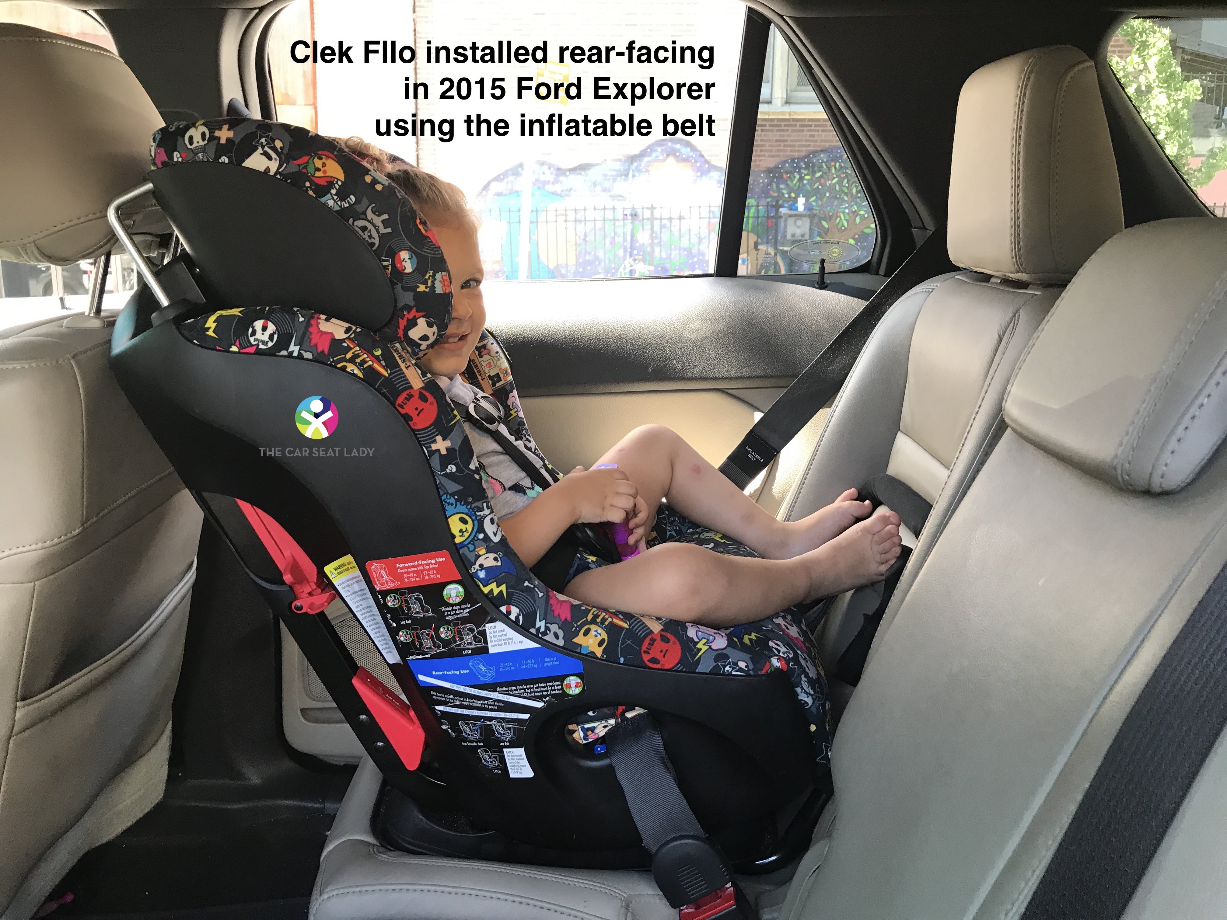 Installing car seat 2025 with inflatable seat belt