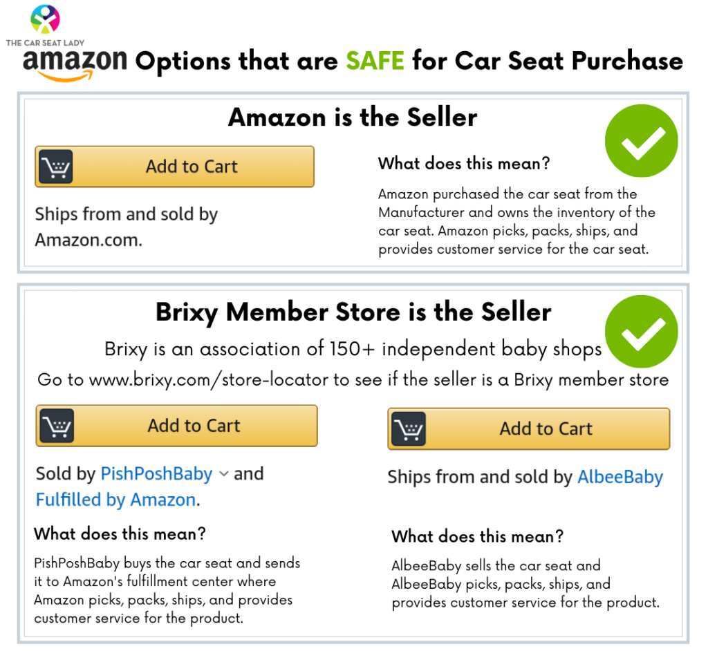 Amazon options that are safe for car seat purchase