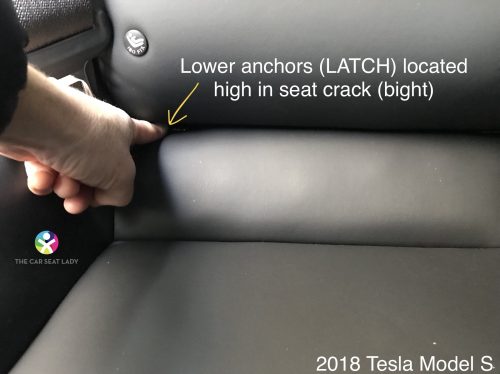 2018 Tesla Model S lower anchors above bight