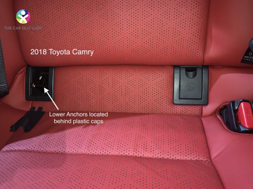 2018 Toyota Camry lower anchors behind plastic caps