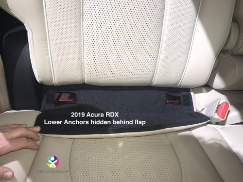 2019 Acura RDX lower anchors behind flap