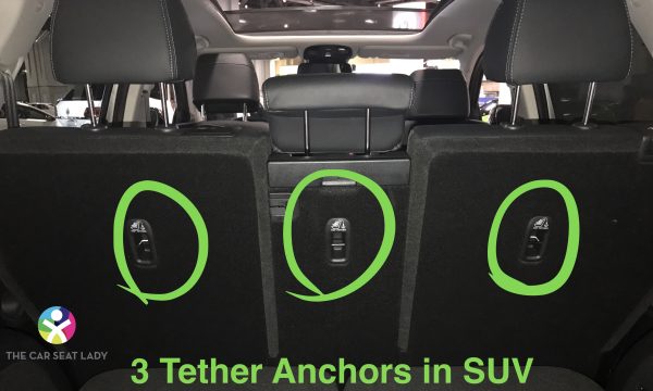 3 tether anchors in SUV
