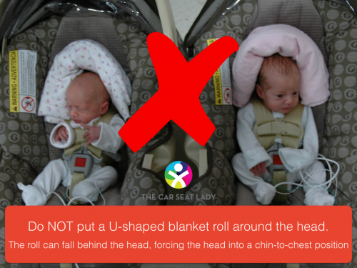 The Car Seat Ladyhow To Position A Newborn Baby S Head In Lady - How To Keep Child S Head Up In Booster Seat