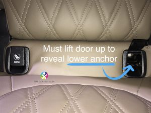 lower anchor hidden behind door flap like in bmw sedan showing one closed and one open