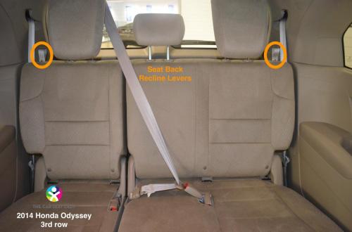 2014 Honda Odyssey 3rd row seat back recline levers