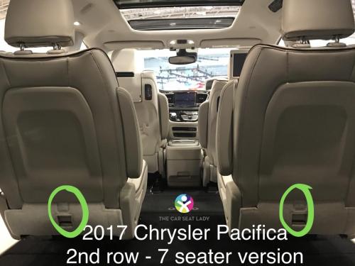 2017 Chrysler Pacifica 2nd row 7 seater tether anchors