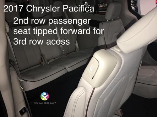 2017 Chrysler Pacifica 2nd row tipped to access 3rd row