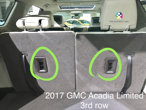 2017 GMC Acadia Limited 3rd row tether anchors