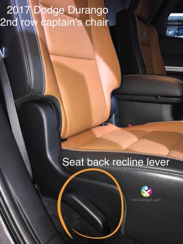 2017 doge durango seat back recline lever