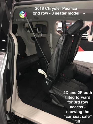 2018 Chrysler Pacifica with 2d and 2p tilted for 3rd row access