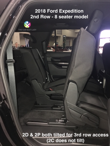 2018 Ford Expedition 2nd row 8 seat model 2D and 2P tilted for 3rd row access