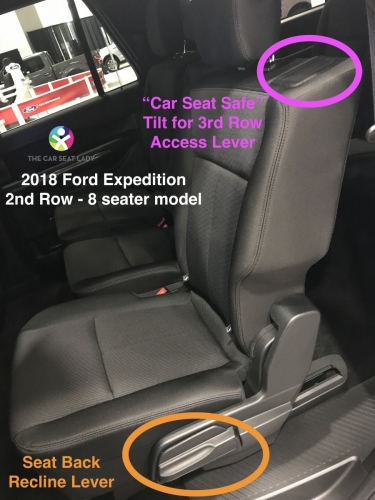 2018 Ford Expedition 2nd row 8 seater model recline and tilt levers