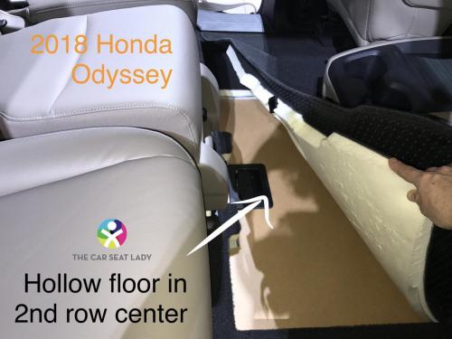 2018 Honda Odyssey hollow floor in center