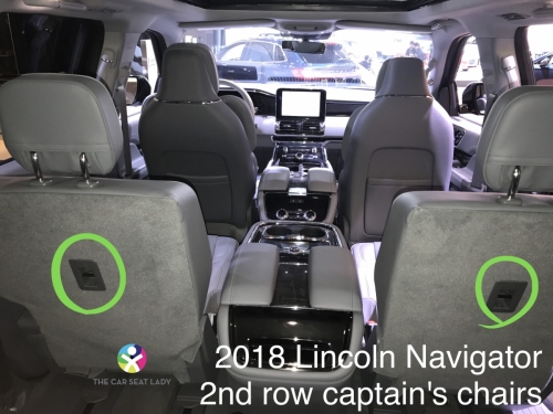 2018 Lincoln Navigator 2nd row captains chairs tethers