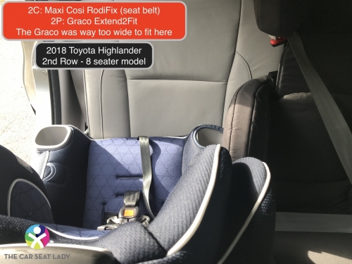 2018 Toyota Highlander 2nd Row RodiFix 2C E2F does not fit in 2P