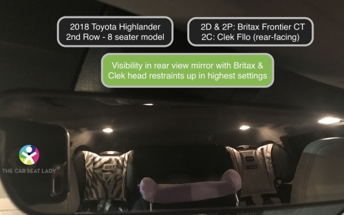 2018 Toyota Highlander 2nd row rear view mirror w Frontier CT in 2D and 2P and Fllo RF in 2C