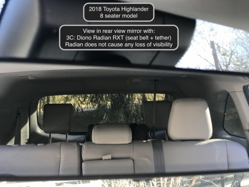 2018 Toyota Highlander 3rd row rear view mirror w Radian FF in 3C