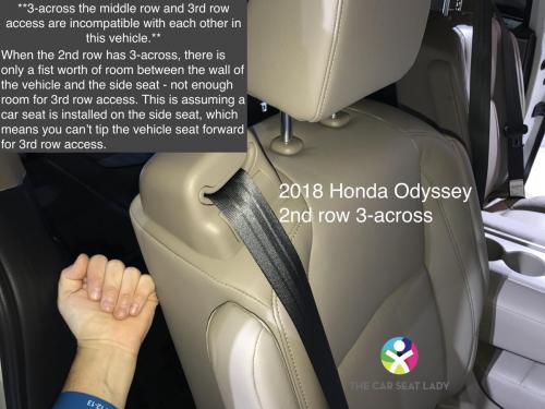 2018 honda odyssey only fist worth of room to get to 3rd row