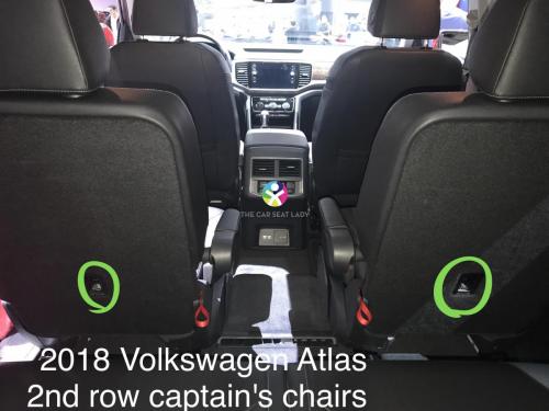 2018 volkswagen atlas 2nd row captains chairs tethers