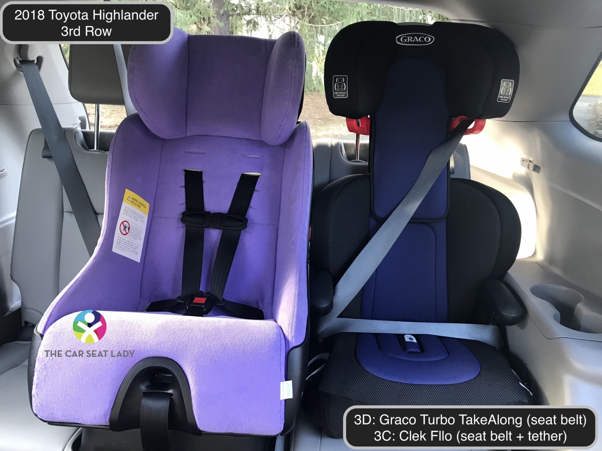 The Car Seat Lady2018 Toyota Highlander 3rd row 3across project The