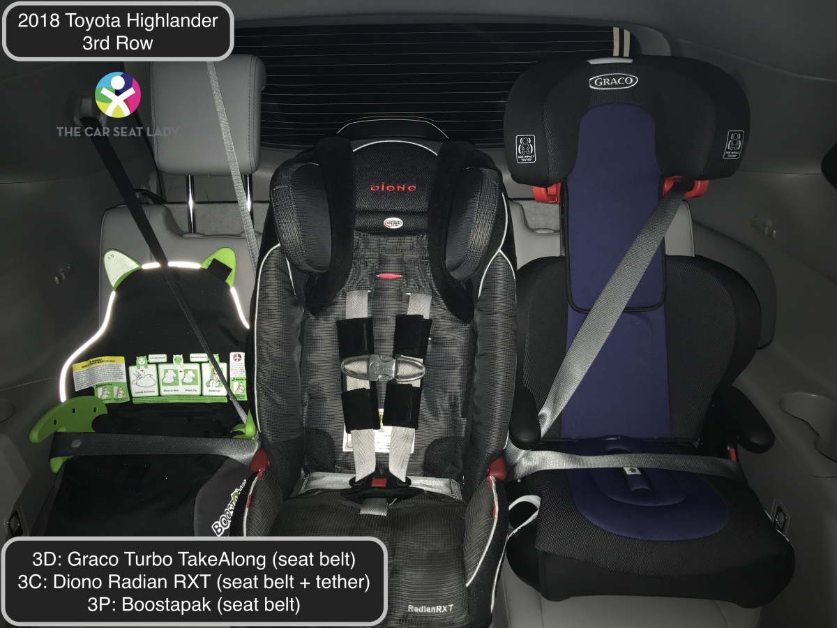 The Car Seat Lady2018 Toyota Highlander 3rd row 3-across project - The ...