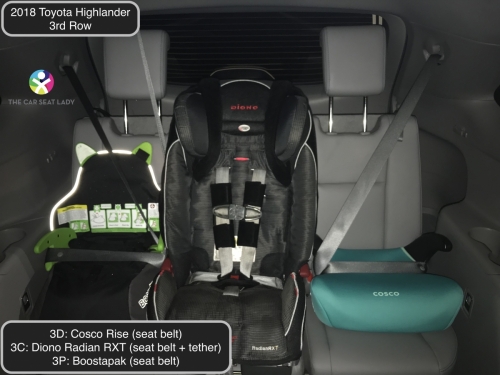 The Car Seat Lady2018 Toyota Highlander 3rd row 3-across project - The ...
